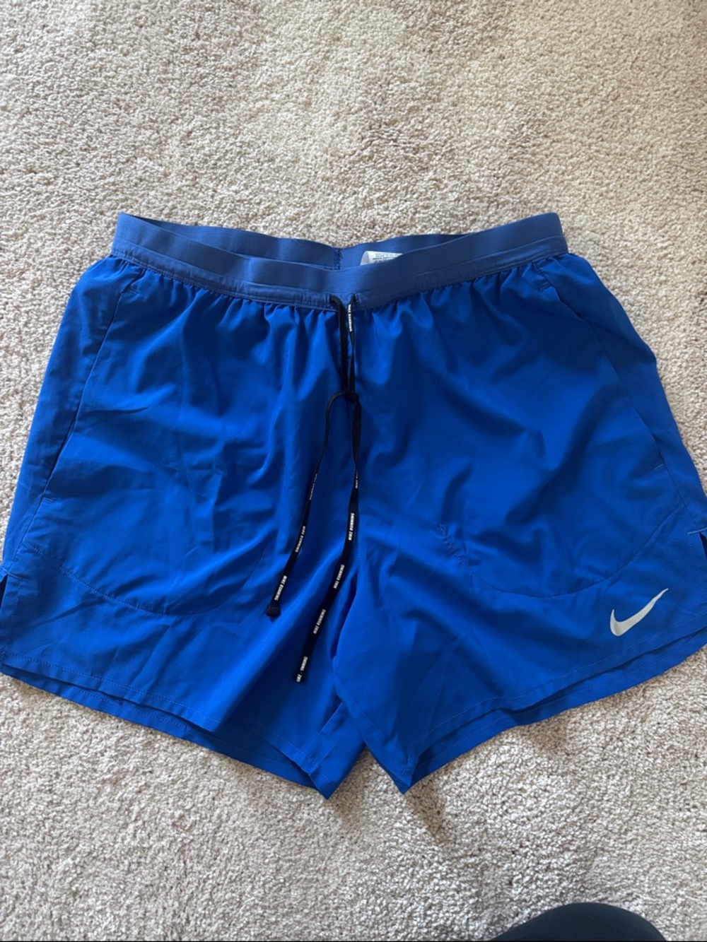 Nike Royal Blue Athletic Running 5” Shorts with Reflective Swoosh size M